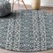 Homeroots 8 ft. Round Blue Geometric Indoor & Outdoor Area Rug 396245 - alternate 2